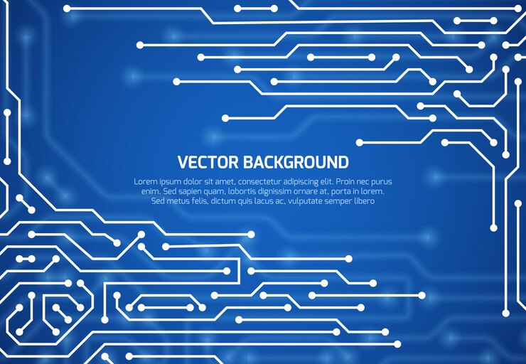 Vector fondo de vector cibernético abstracto con esquema de embarque de circuito