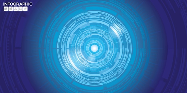 Fondo de vector de círculos de tecnología abstracta.