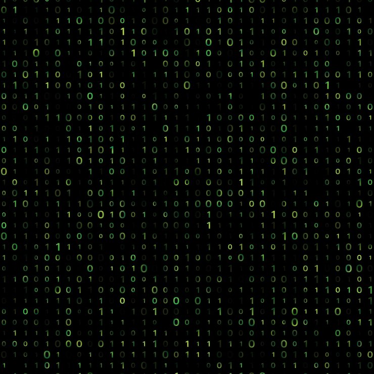 Vector fondo de vector de código de computadora binar verde. ilustración vectorial