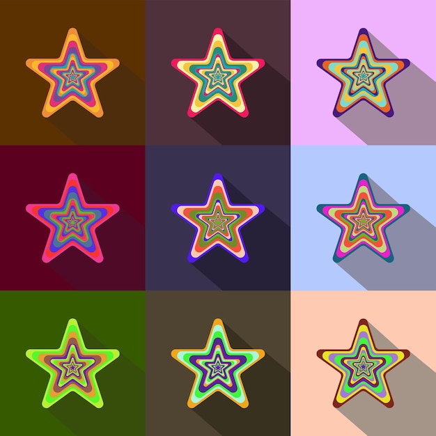 Vector fondo de vector colorido conjunto de estrellas