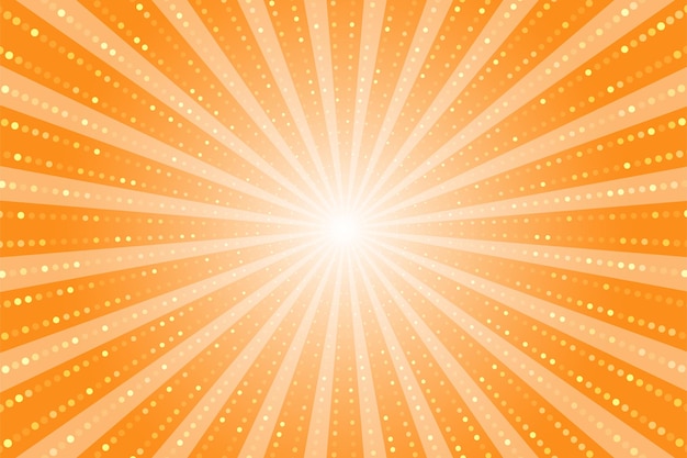 Fondo de vector colorido sol amarillo naranja Fondo amarillo de arte pop Banner naranja abstracto