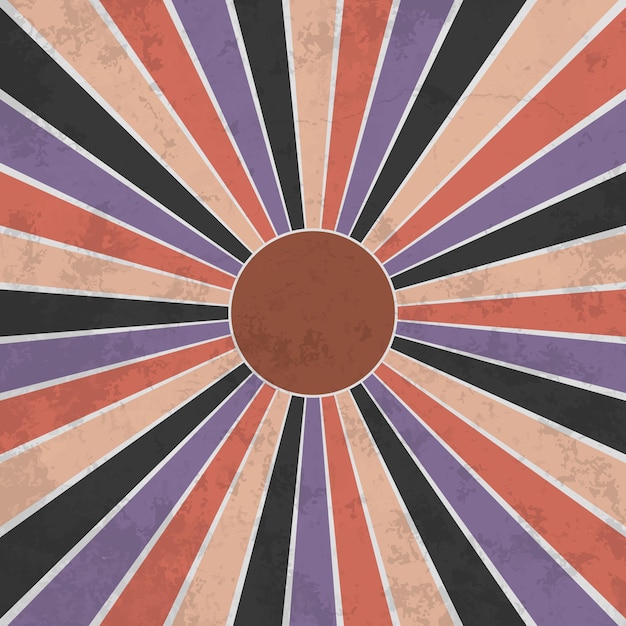 Fondo de vector colorido vintage rayas sunburst