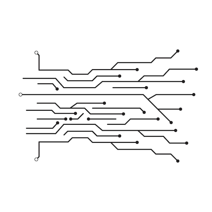 Vector fondo de vector de computadora con elementos electrónicos de placa de circuito