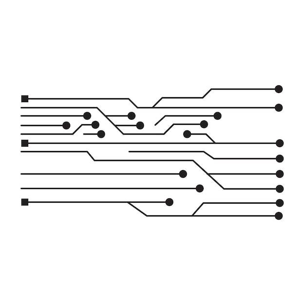 Fondo de vector de computadora con elementos electrónicos de placa de circuito