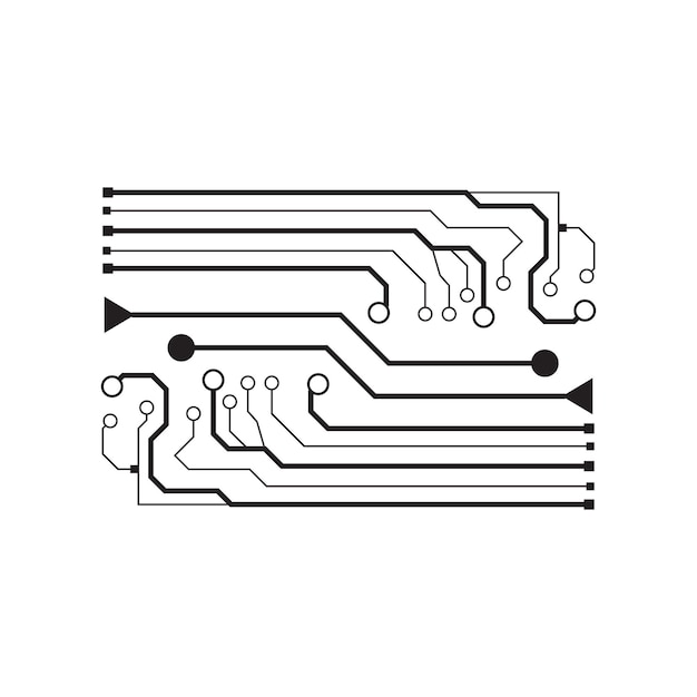 Fondo de vector de computadora con elementos electrónicos de placa de circuito