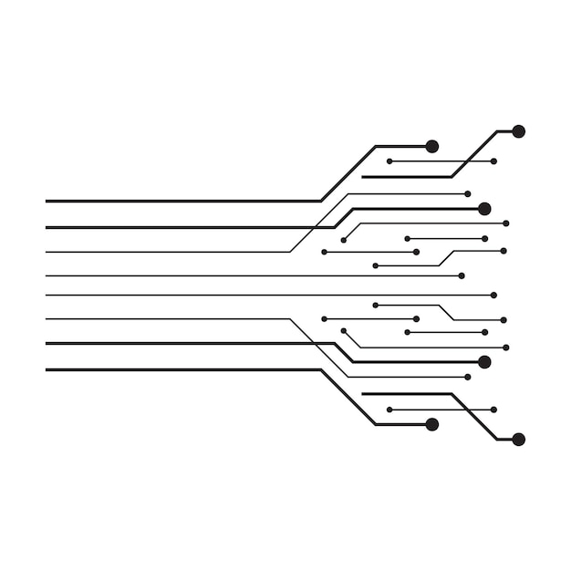 Fondo de vector de computadora con elementos electrónicos de placa de circuito