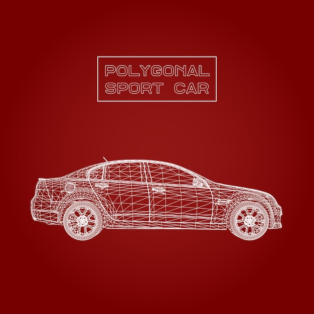 Fondo de vector de concepto creativo abstracto de modelo de coche 3d. Coche deportivo.