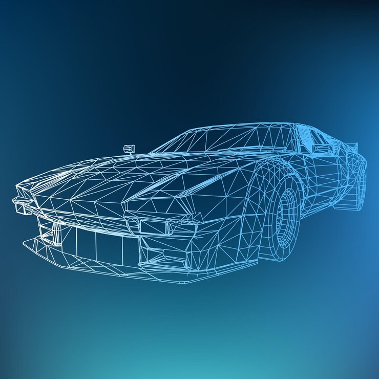 Vector fondo de vector de concepto creativo abstracto de modelo de coche 3d. coche deportivo.