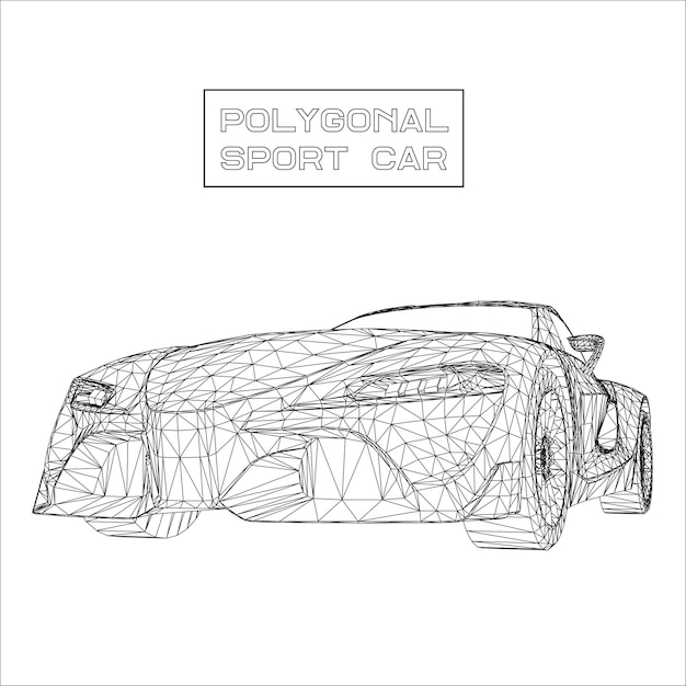 Fondo de vector de concepto creativo abstracto de modelo de coche 3d. Coche deportivo.