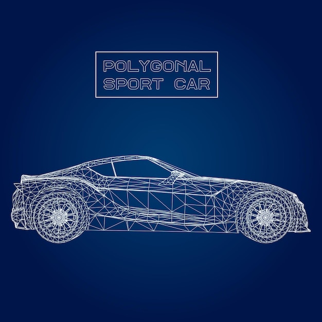 Fondo de vector de concepto creativo abstracto de modelo de coche 3d. Coche deportivo.