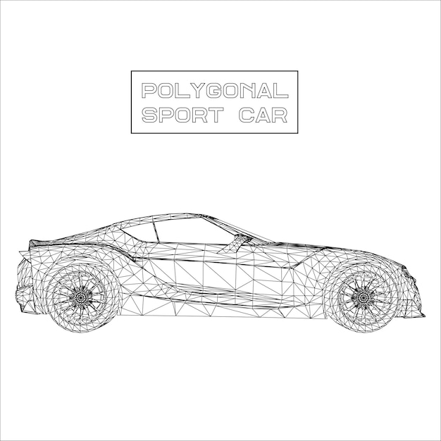 Fondo de vector de concepto creativo abstracto de modelo de coche 3d. Coche deportivo.