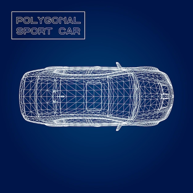Fondo de vector de concepto creativo abstracto de modelo de coche 3d. Coche deportivo.