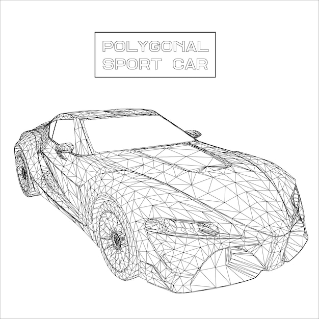 Fondo de vector de concepto creativo abstracto de modelo de coche 3d. Coche deportivo.