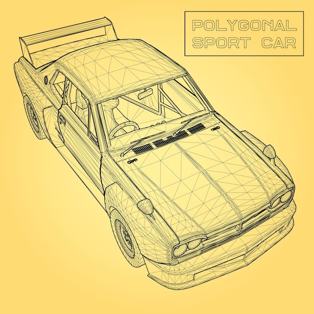 Fondo de vector de concepto creativo abstracto de modelo de coche 3d. Coche deportivo.