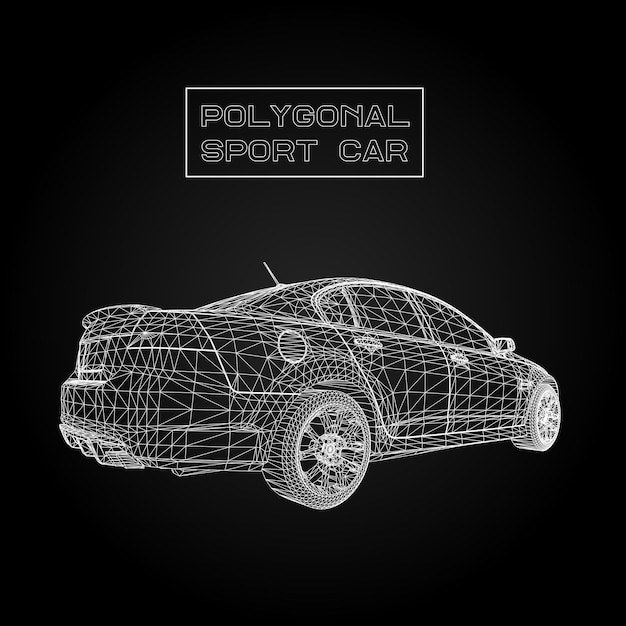 Fondo de vector de concepto creativo abstracto de modelo de coche 3d. Coche deportivo.