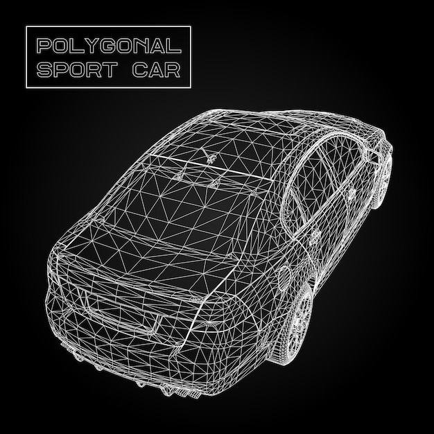 Fondo de vector de concepto creativo abstracto de modelo de coche 3d. Coche deportivo.