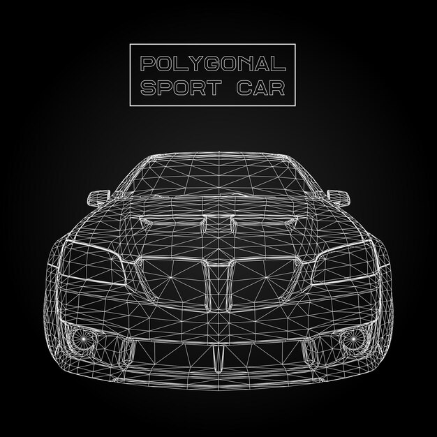 Fondo de vector de concepto creativo abstracto de modelo de coche 3d. Coche deportivo.