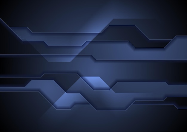 Fondo de vector de concepto de tecnología abstracta azul oscuro