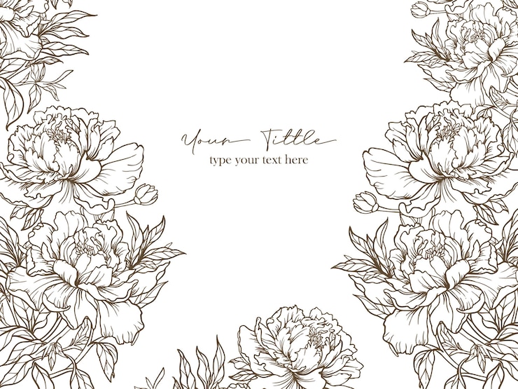 Vector fondo vector contorno floral dibujo a mano