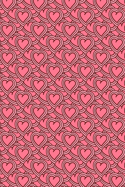 El fondo del vector del corazón del amor y el patrón sin costuras para un momento romántico encantador o el fondo del amor de San Valentín también se pueden usar para carteles o impresos en la camisa