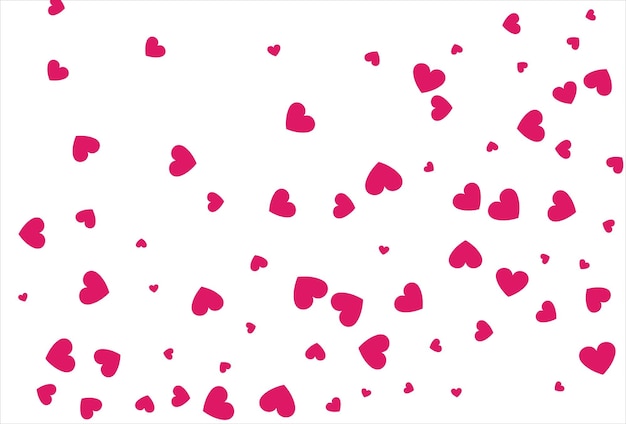 Fondo de vector de corazón rojo Fondo de confeti de amor