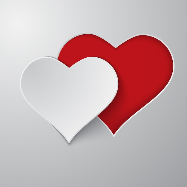 Fondo de vector de corazones de corte de papel