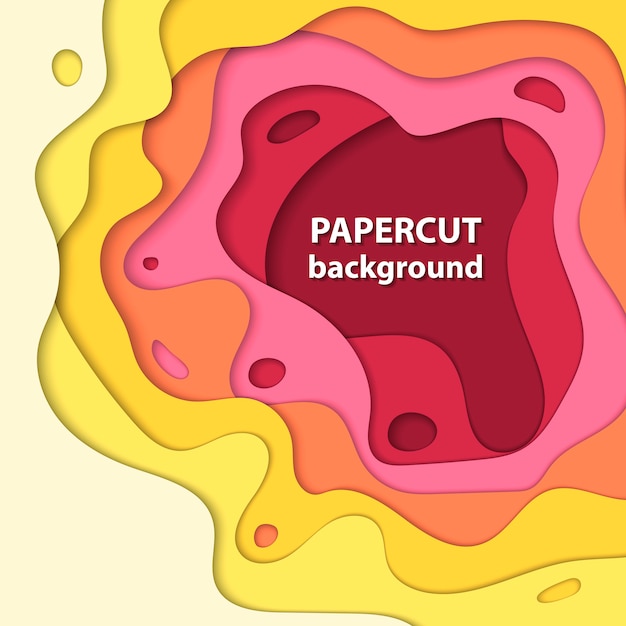 Fondo de vector con corte de papel colorido