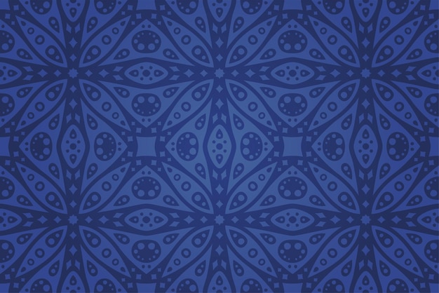 Fondo de vector cósmico monocromo hermoso con patrón transparente tribal estrellado azul colorido abstracto