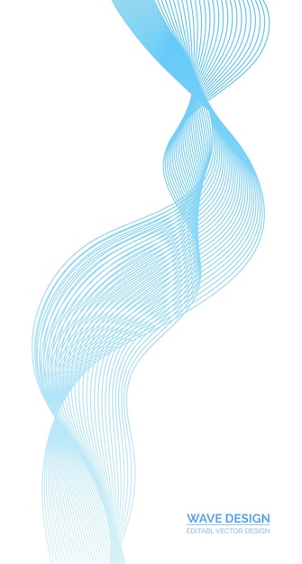 Fondo de vector curvo abstracto con línea ondulada transparente