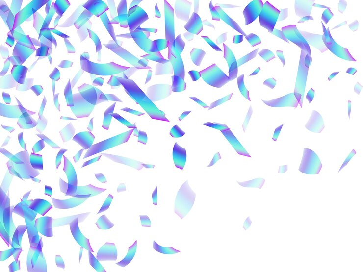 Vector fondo de vector de decoración de confeti de fiesta de lujo azul hologr