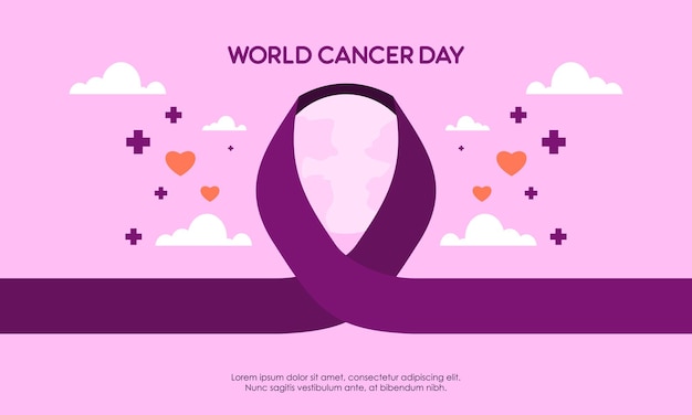 Vector fondo de vector de día mundial contra el cáncer