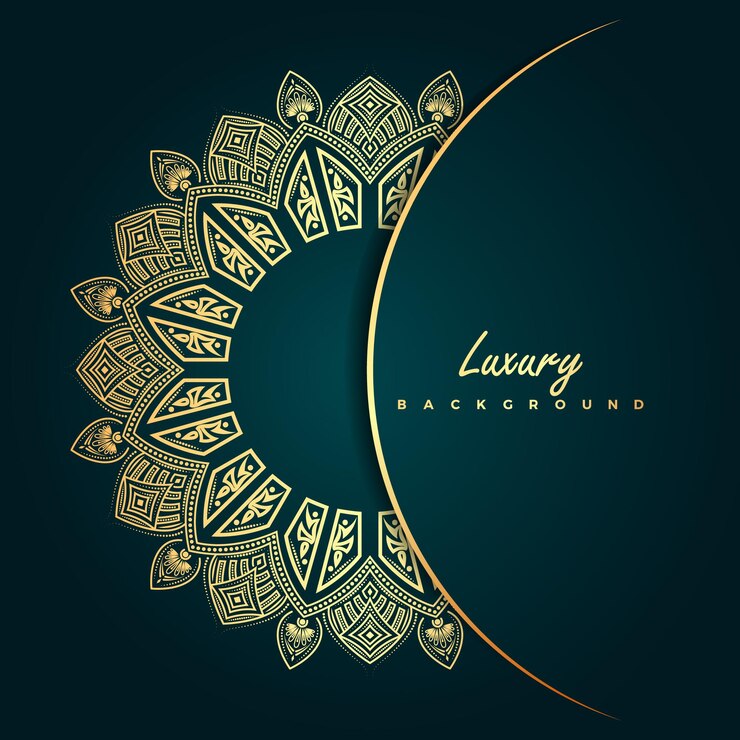 Fondo de vector dibujado a mano mandala floral de lujo