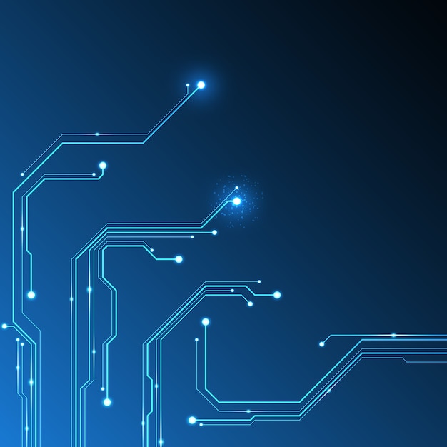 Fondo de vector diseño de circuitos electrónicos.