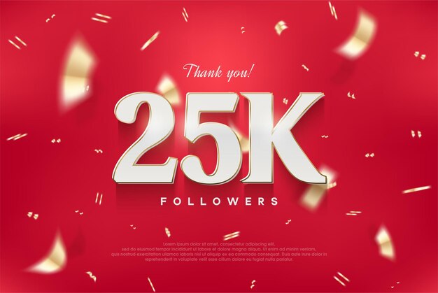 Fondo de vector de diseño elegante y lujoso de 25k gracias por los seguidores