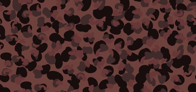 Fondo de vector de diseño de patrón de leopardo Animal Patrón de leopardo sin costuras en beige Marrón negro