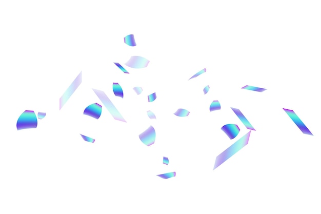 Fondo de vector de dispersión de confeti cayendo de glamour hologr azul