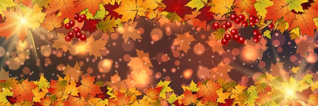 Fondo de vector elegante estilo otoño con hojas coloridas