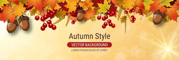 Fondo de vector elegante estilo otoño