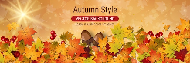 Fondo de vector elegante estilo otoño