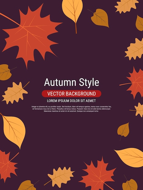 Fondo de vector elegante estilo otoño