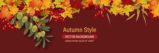 Vector fondo de vector elegante estilo otoño