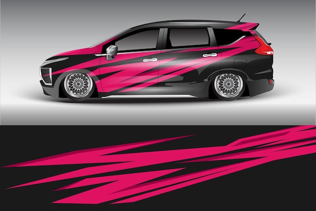 Fondo del vector para la envoltura del coche del campista de la etiqueta del coche casero