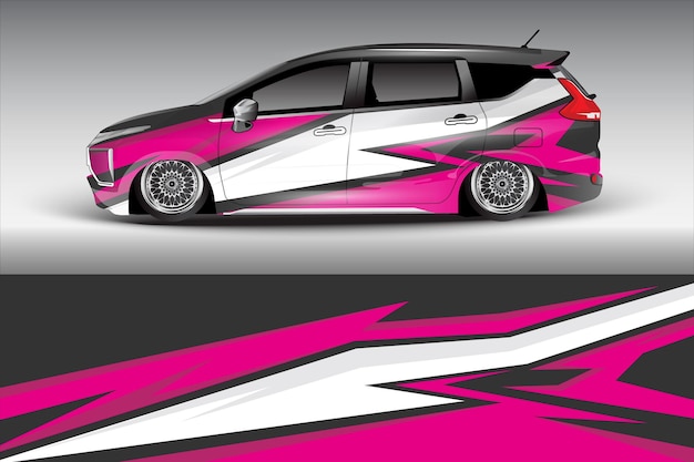 Fondo del vector para la envoltura del coche del campista de la etiqueta del coche casero