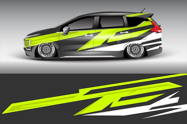 Fondo del vector para la envoltura del coche del campista de la etiqueta del coche casero