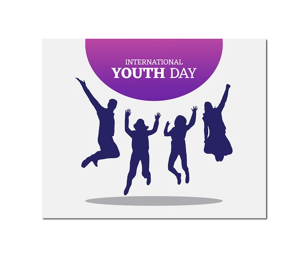 fondo de vector feliz día internacional de la juventud concepto