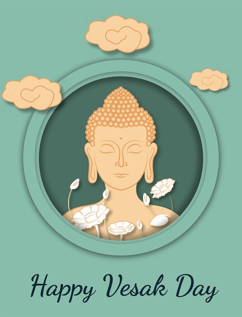 Fondo de vector de feliz día de vesak budha purnima