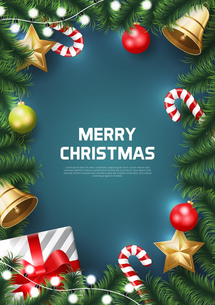Vector fondo de vector de feliz navidad con elementos navideños