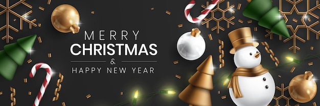 Fondo de vector de feliz Navidad con elementos navideños