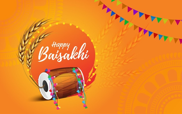 Fondo de vector de festival feliz baisakhi vaisakhi