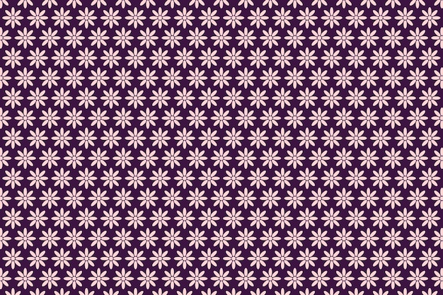 Fondo de vector de flor roja y púrpura en estilo garabato Patrón floral vintage para impresión de tela